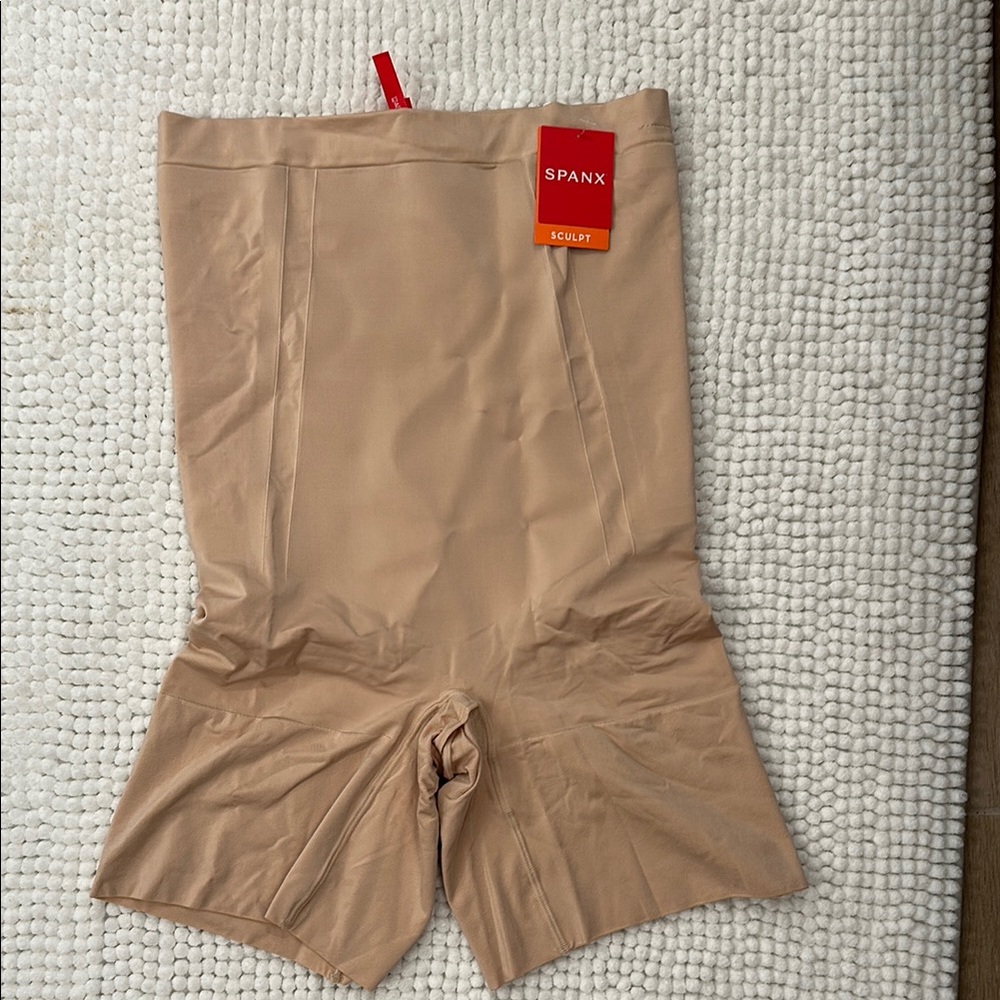 SPANX Sculpt High-Waist Nude Shaping Shorts